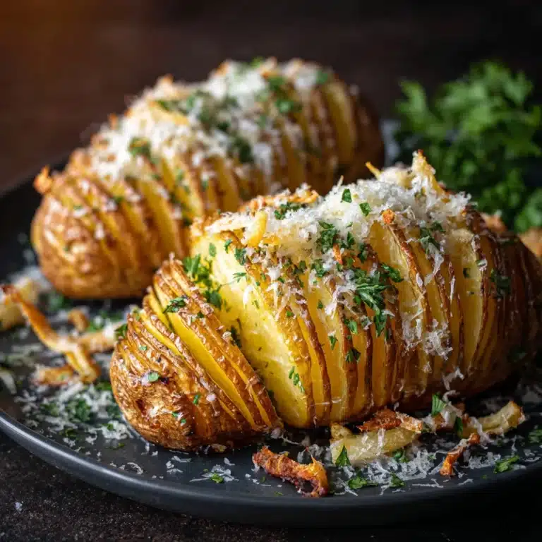 Garlic Parmesan Hasselback Potatoes Recipe