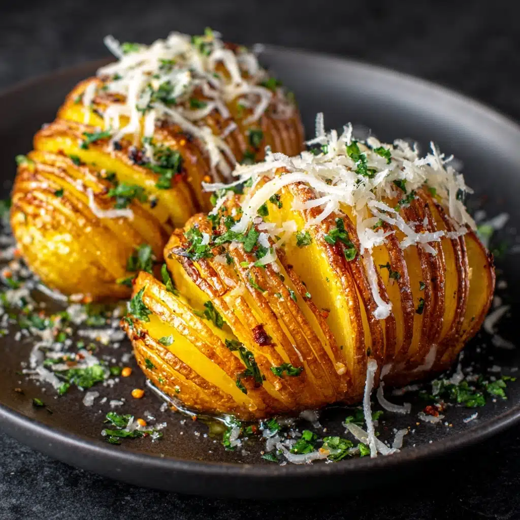 Garlic Parmesan Hasselback Potatoes Recipe - Recipe Image