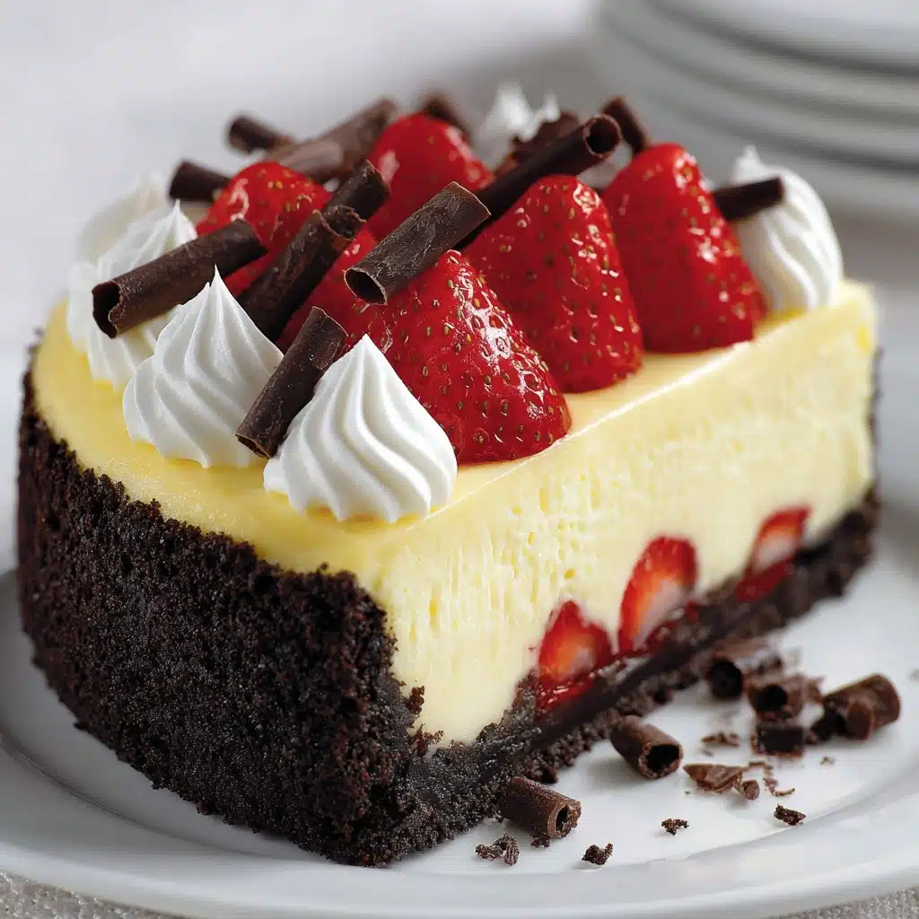 Vanilla Cheesecake with Chocolate Crust Recipe - Recipe Image
