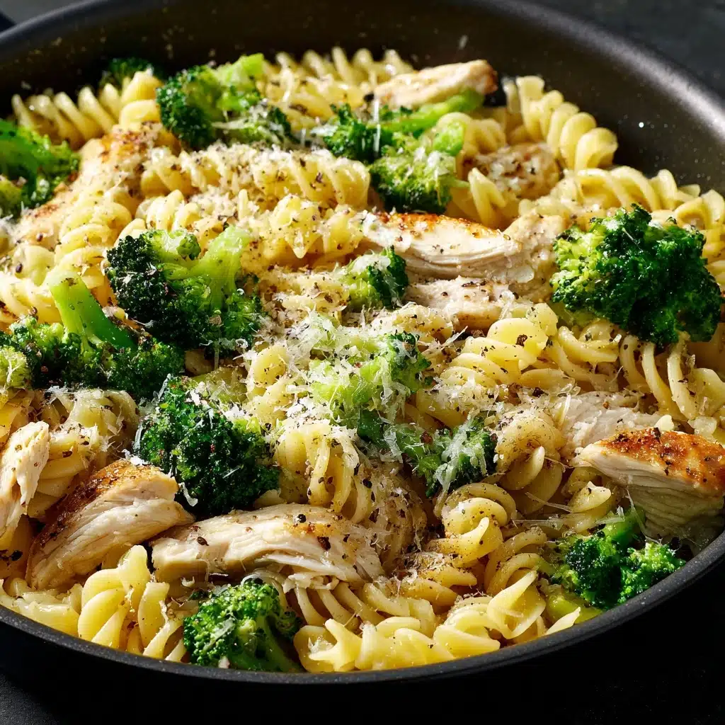 Cheesy Garlic Chicken and Broccoli Pasta Recipe - Recipe Image