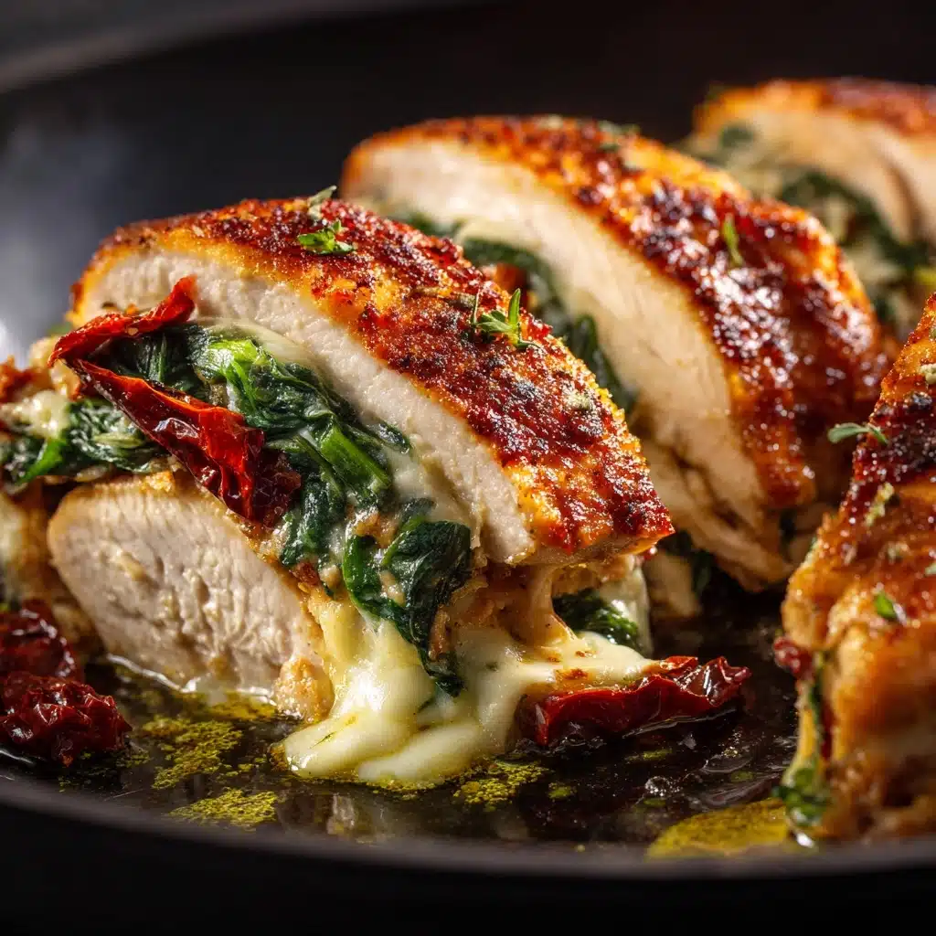 Sundried Tomato, Spinach, and Cheese Stuffed Chicken Recipe - Recipe Image