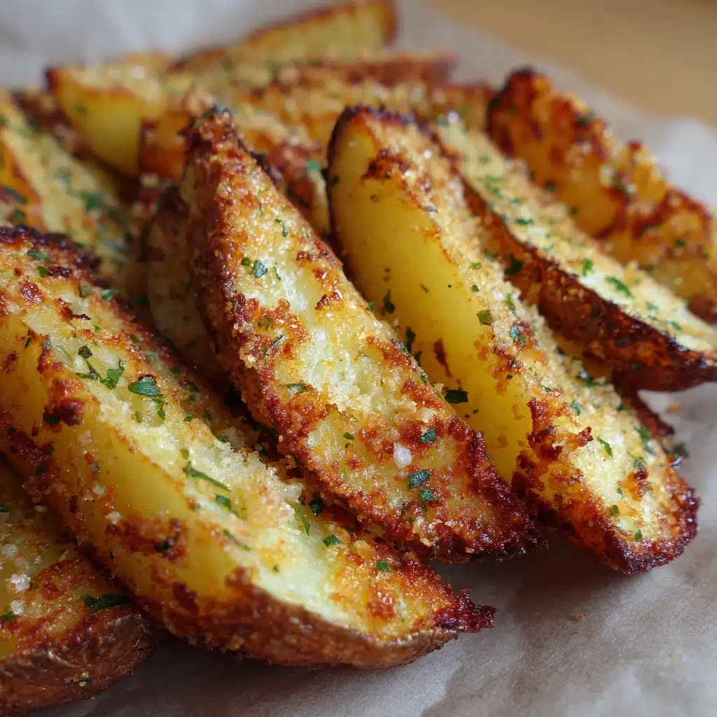 Baked Garlic Parmesan Potato Wedges Recipe - Recipe Image