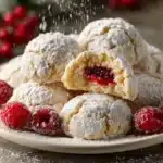 Raspberry Filled Almond Snowball Cookies Recipe