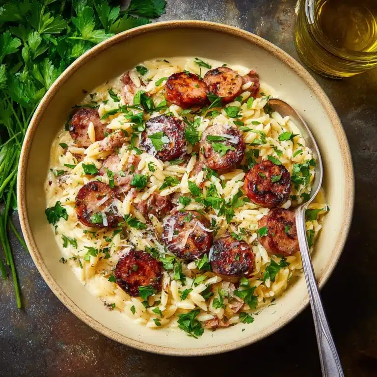 Creamy Chicken Sausage Orzo Recipe