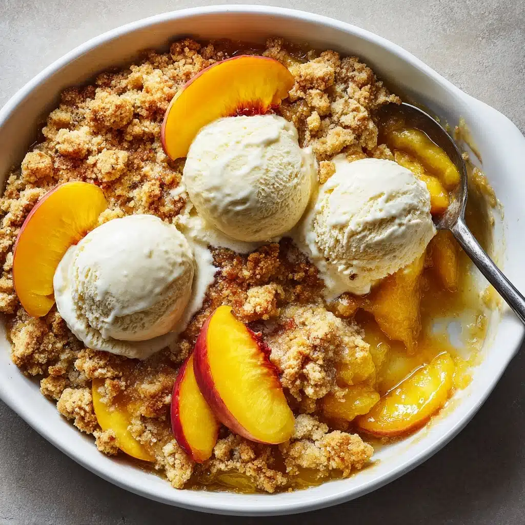 Peach Cobbler with Vanilla Ice Cream Recipe