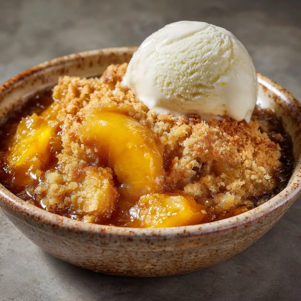 Peach Cobbler with Vanilla Ice Cream Recipe - Recipe Image