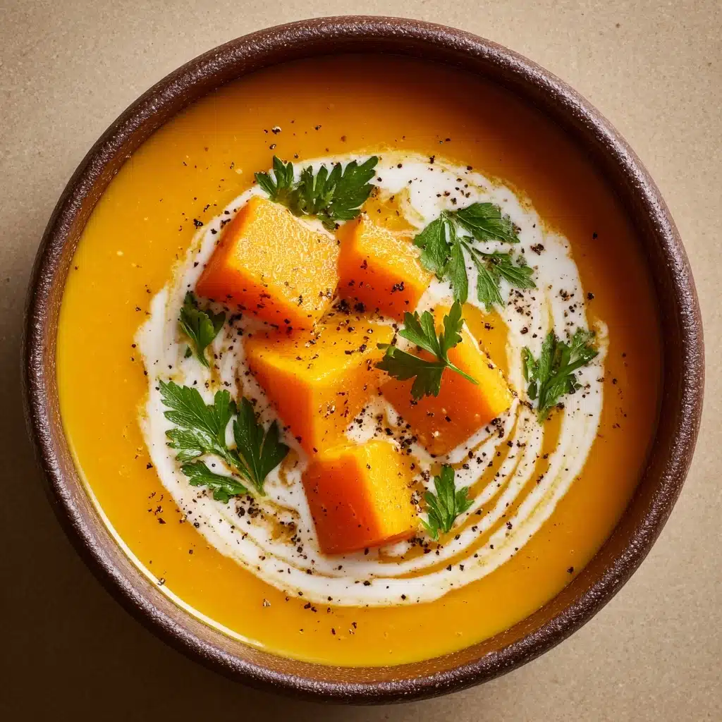 Spicy Butternut Squash Sweet Potato Soup Recipe - Recipe Image