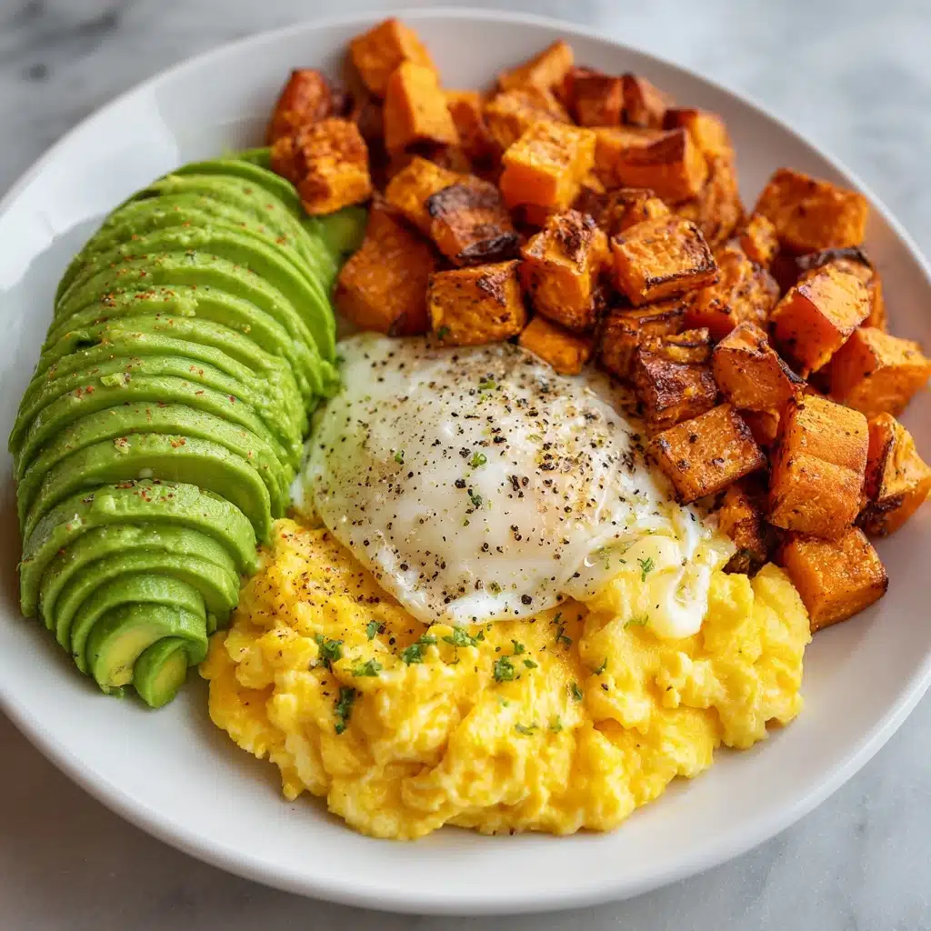 Soft Scramble and Roasted Sweet Potato Plate Recipe - Recipe Image