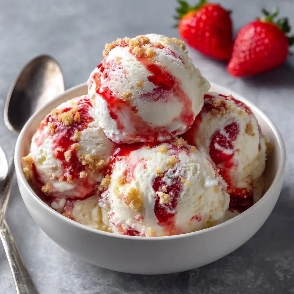 The Best Roasted Strawberry Shortcake Ice Cream Recipe - Recipe Image