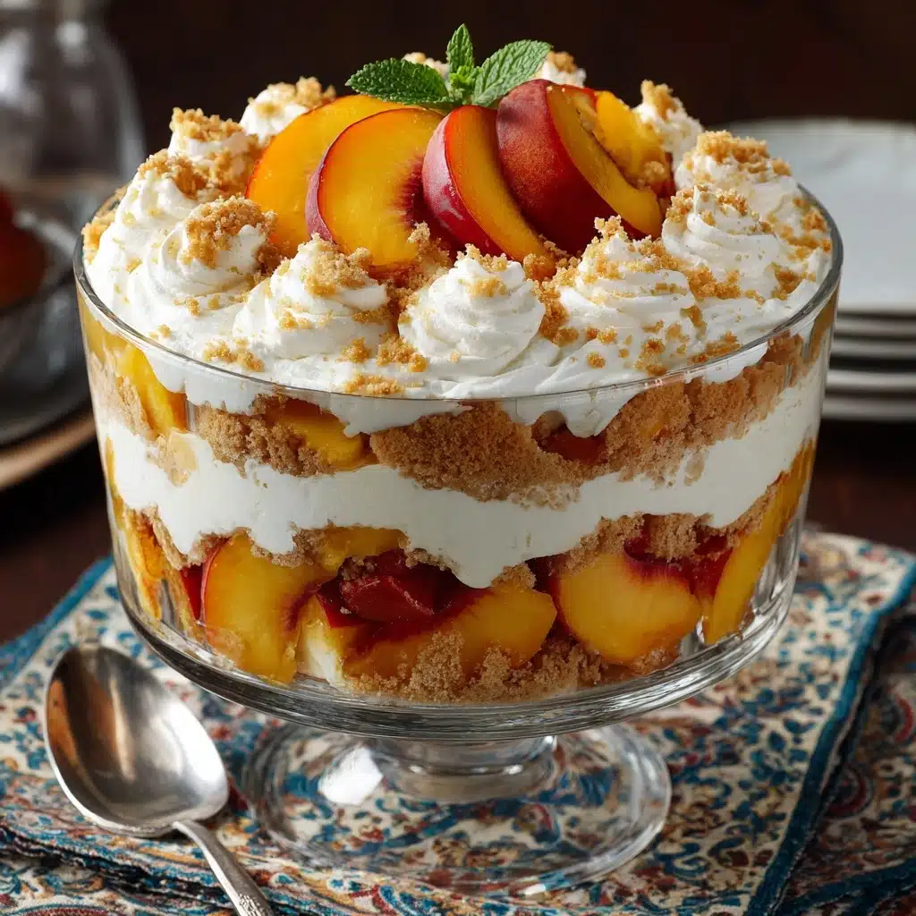 Peaches and Cream Cheese Pound Cake Trifle Recipe - Recipe Image