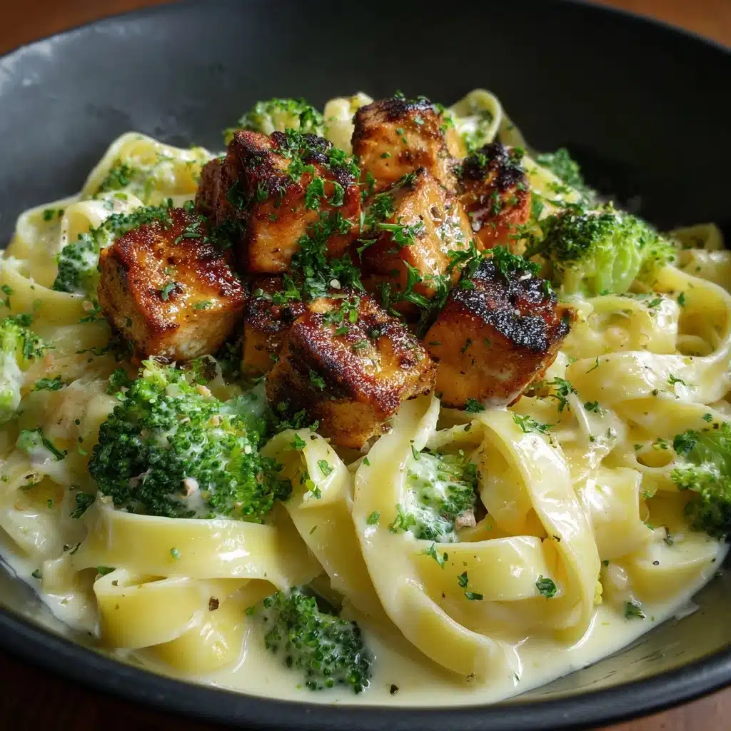 Blackened Salmon and Broccoli Alfredo Recipe - Recipe Image