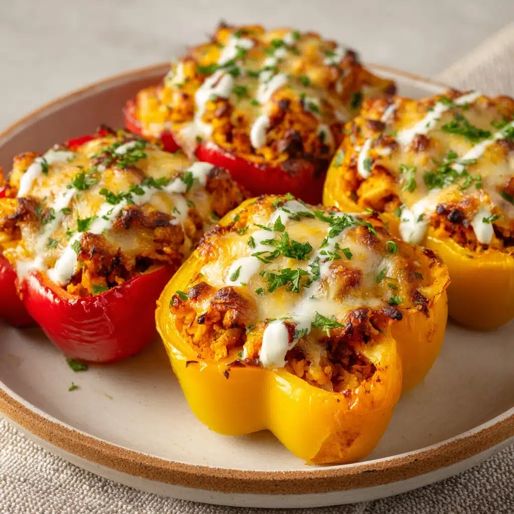 Delicious Buffalo Chicken Stuffed Peppers Recipe - Recipe Image