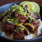 Honey Garlic Lamb with Pickled Cucumber Recipe