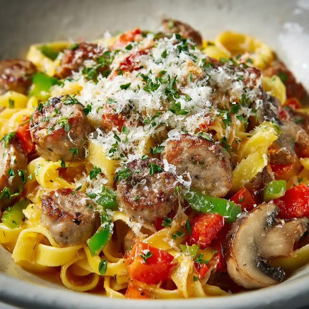Pasta with Sausage Peppers and Onions Recipe - Recipe Image