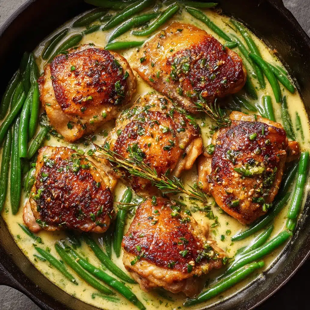 Lemon Garlic Butter Chicken and Green Beans Skillet Recipe - Recipe Image