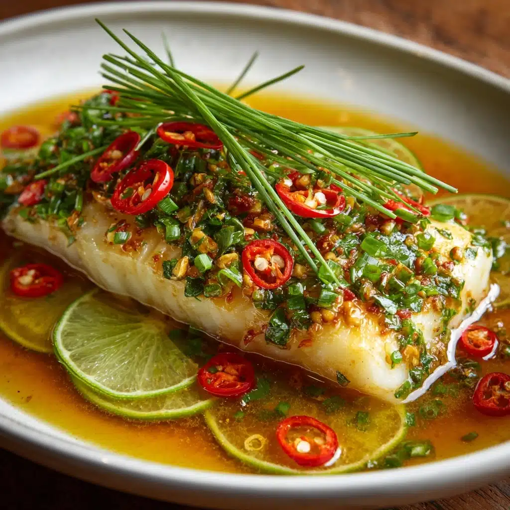 Thai Lime-Garlic Steamed Fish Recipe - Recipe Image
