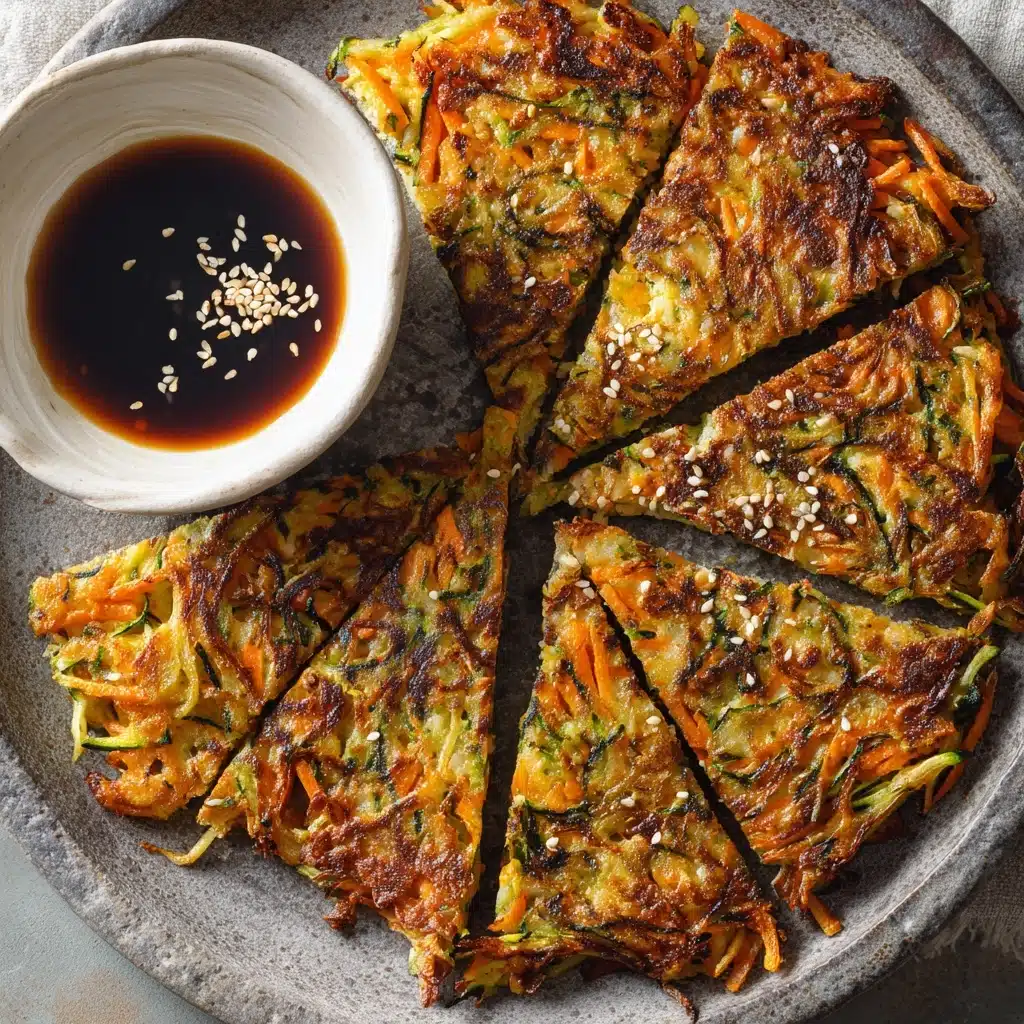 Crispy Korean Vegetable Pancake with Dipping Sauce Recipe - Recipe Image