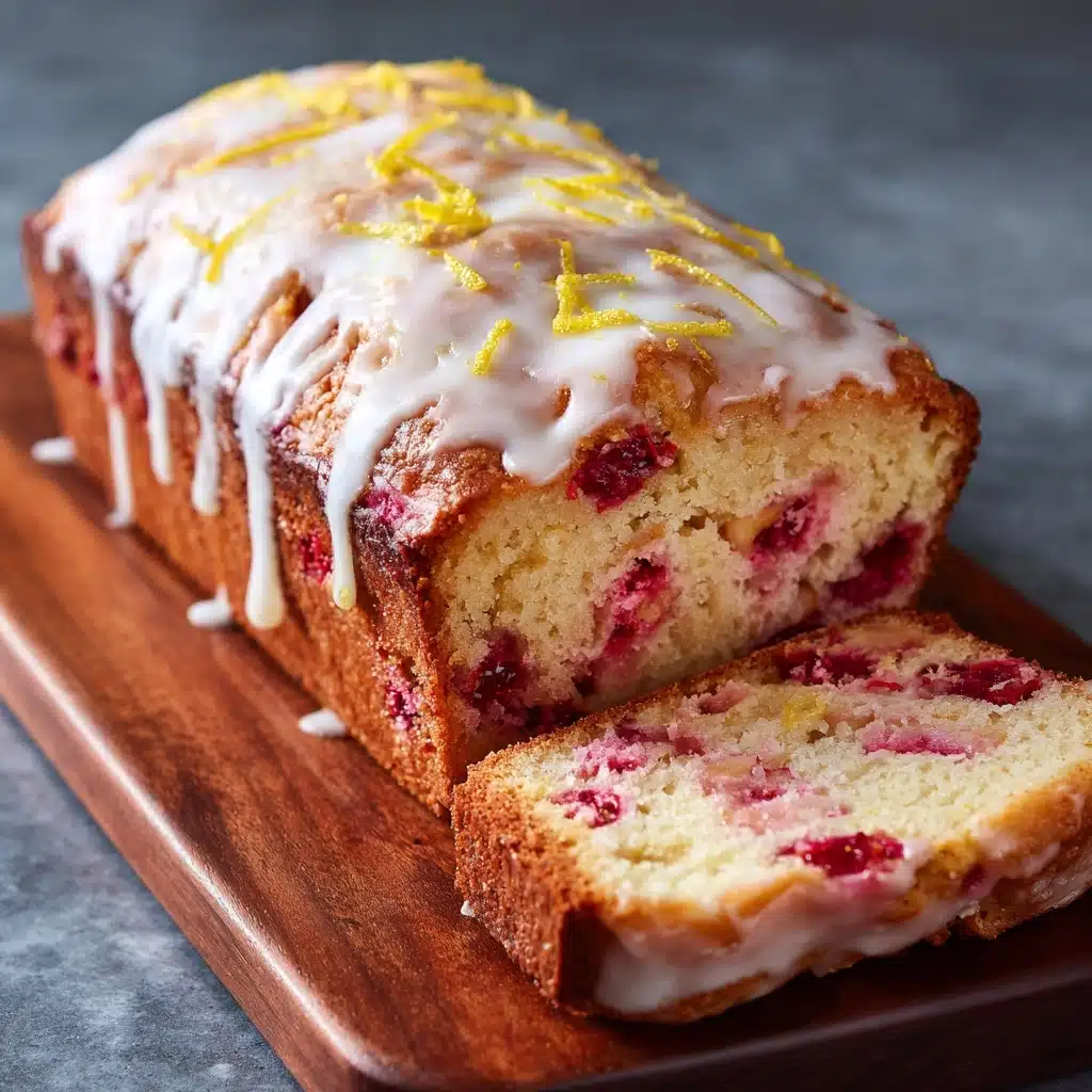 Lemon Rhubarb Loaf with Glaze Recipe - Recipe Image