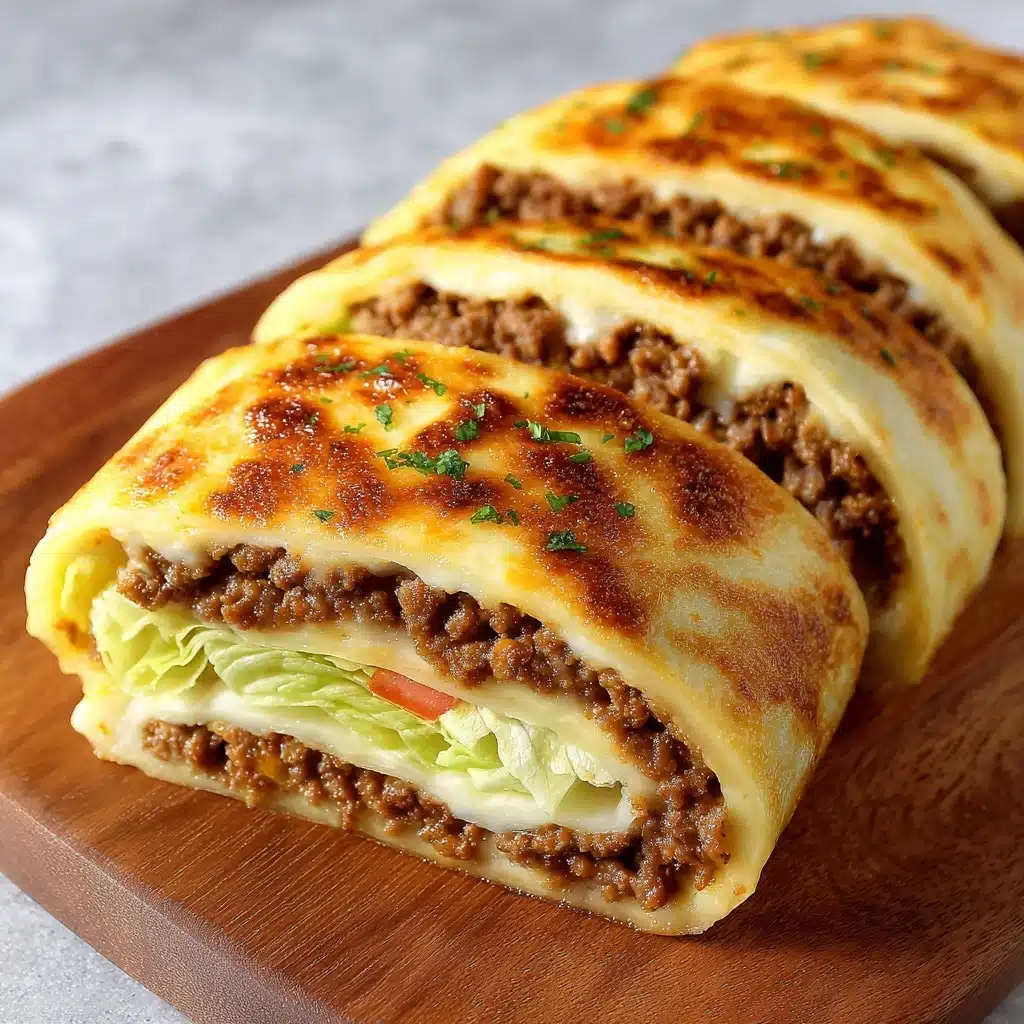 Garlic Butter Beef Cheeseburger Rollups Recipe - Recipe Image