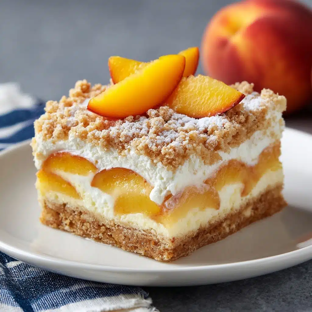 Peaches and Cream Pie Bars Recipe - Recipe Image