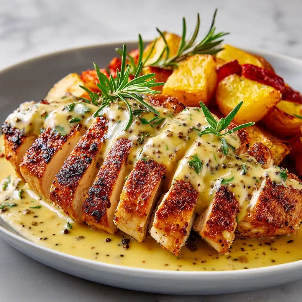 Chicken with Creamy Mustard Asiago Sauce Recipe - Recipe Image