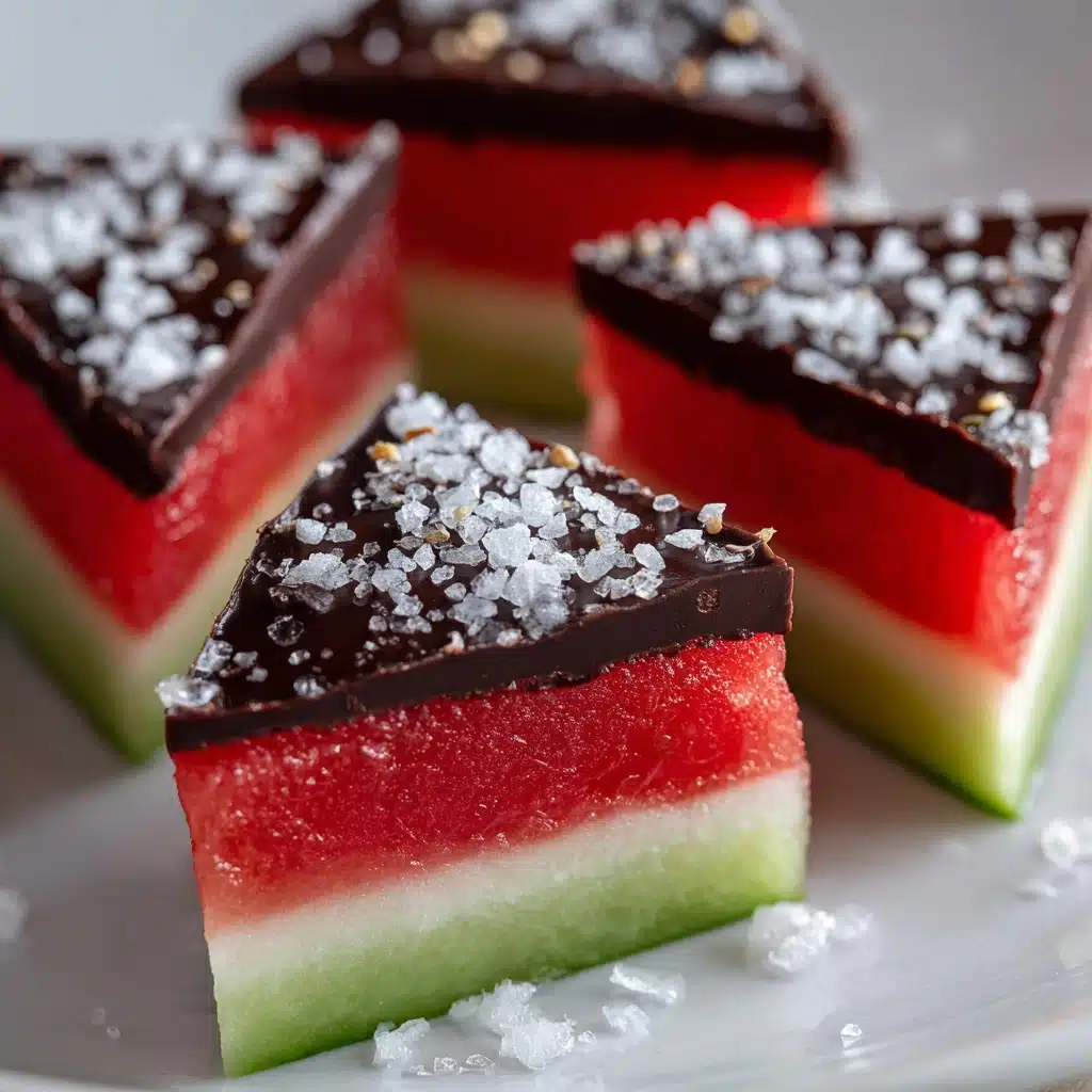 Sea Salt Dark Chocolate Watermelon Slices Recipe - Recipe Image