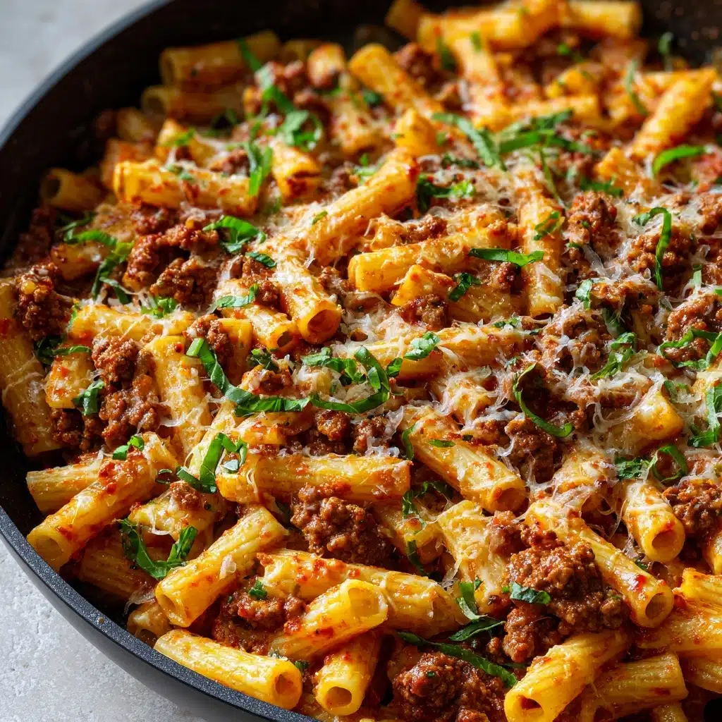 Cheesy Ground Beef Pasta Skillet Recipe - Recipe Image