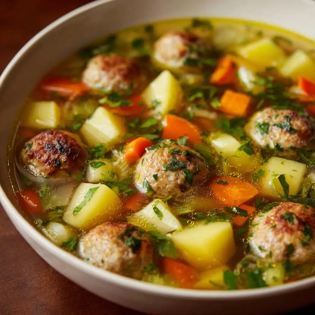 Easy Meatballs and Vegetables Soup Recipe - Recipe Image
