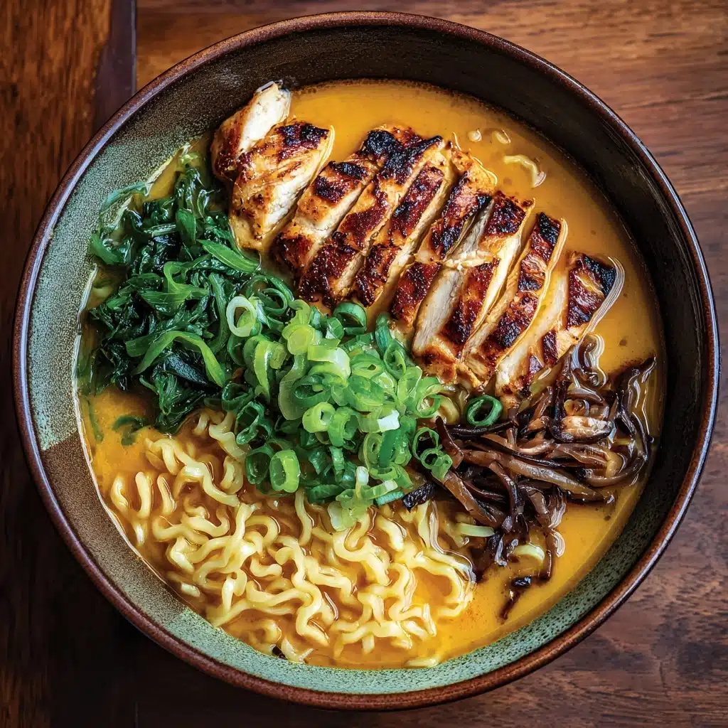 Fiery Chicken Ramen with Creamy Garlic Sauce Recipe - Recipe Image