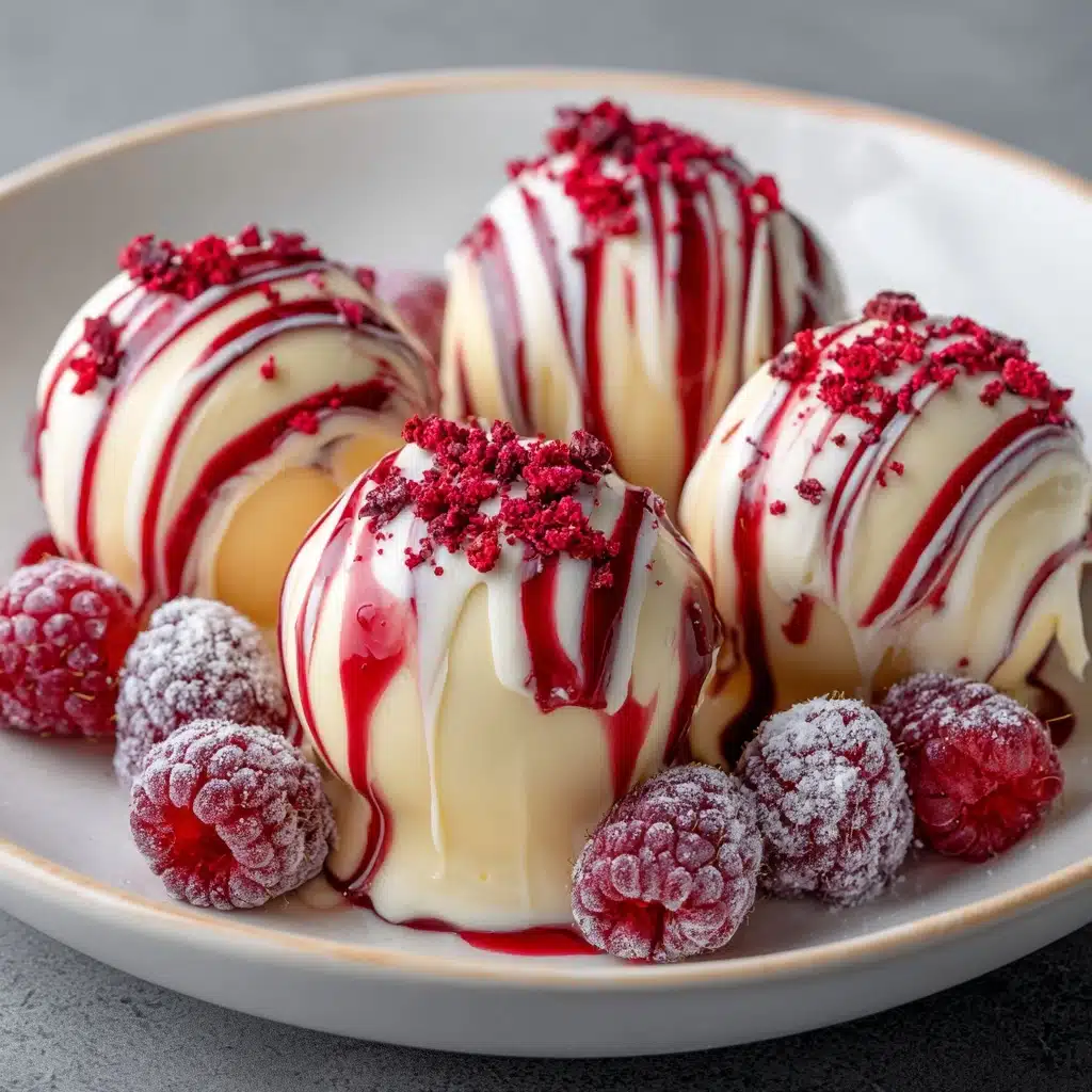 White Chocolate Raspberry Cheesecake Balls Recipe - Recipe Image