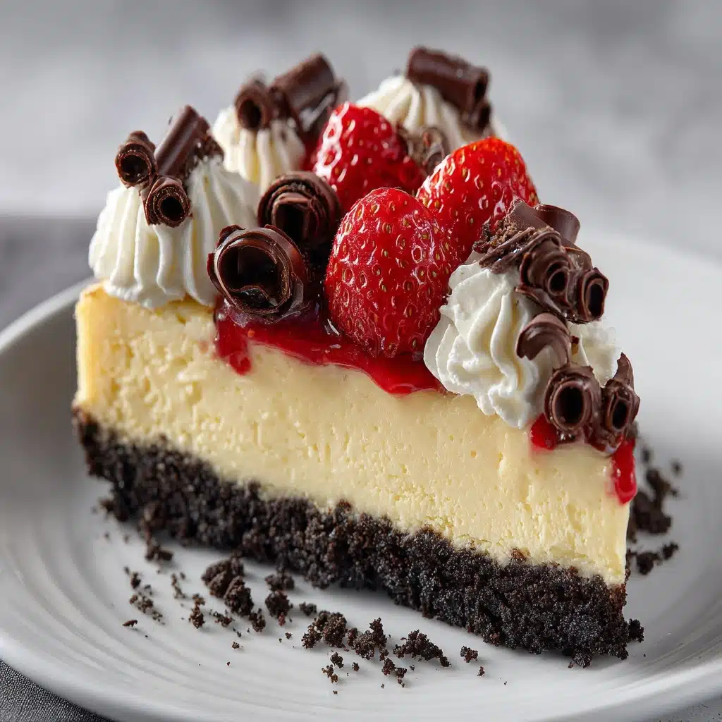 Vanilla Cheesecake with Chocolate Crust Recipe - Recipe Image