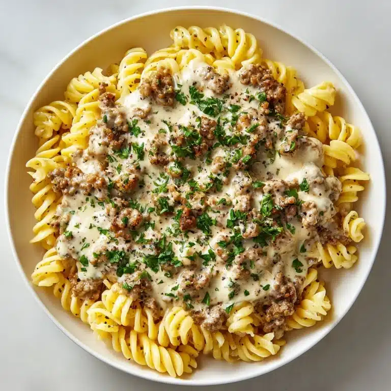Beef and Rotini in Garlic Parmesan Sauce Recipe