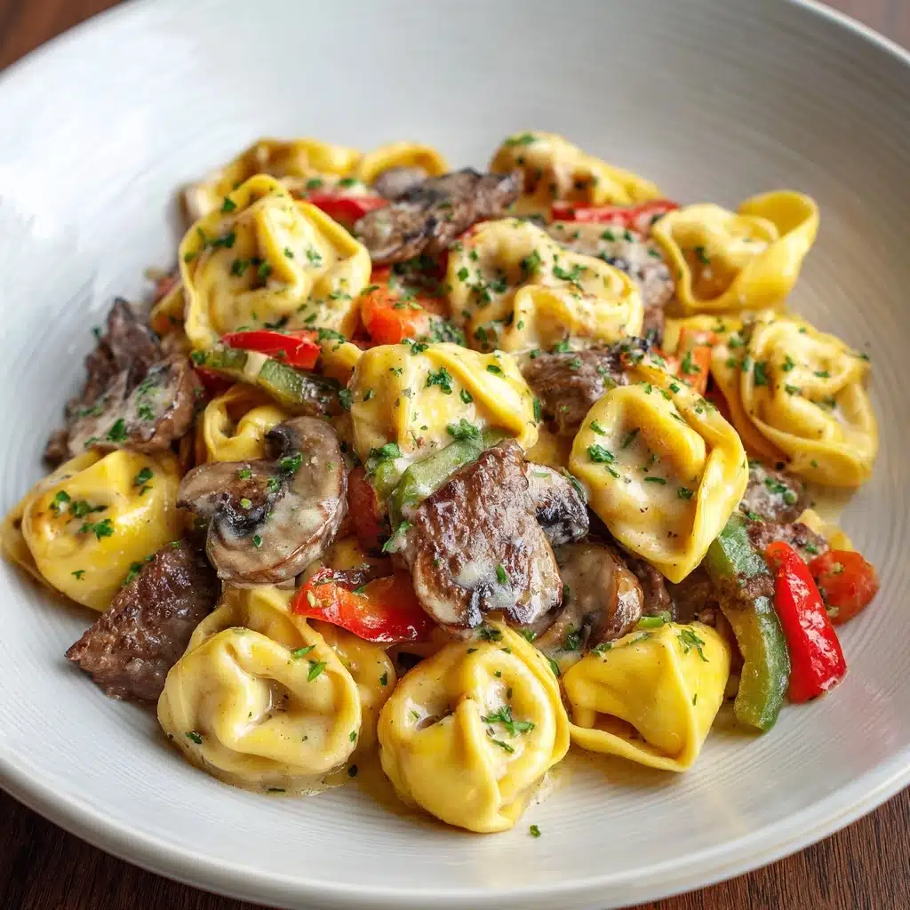 Philly Cheesesteak Tortellini Recipe - Recipe Image