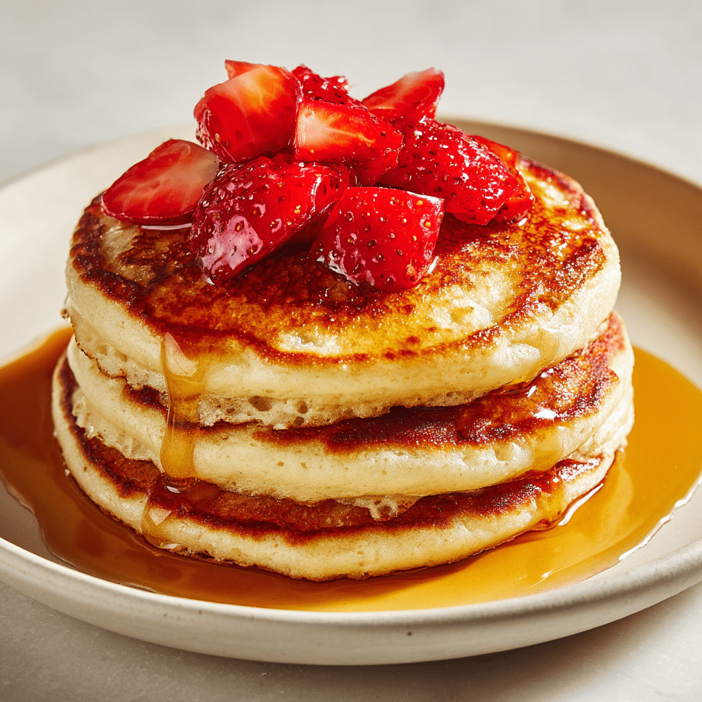 Strawberry Vanilla Pancakes Recipe - Recipe Image