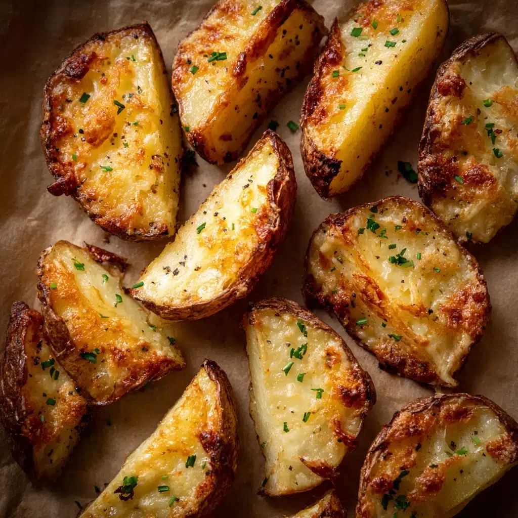Baked Garlic Parmesan Potato Wedges Recipe