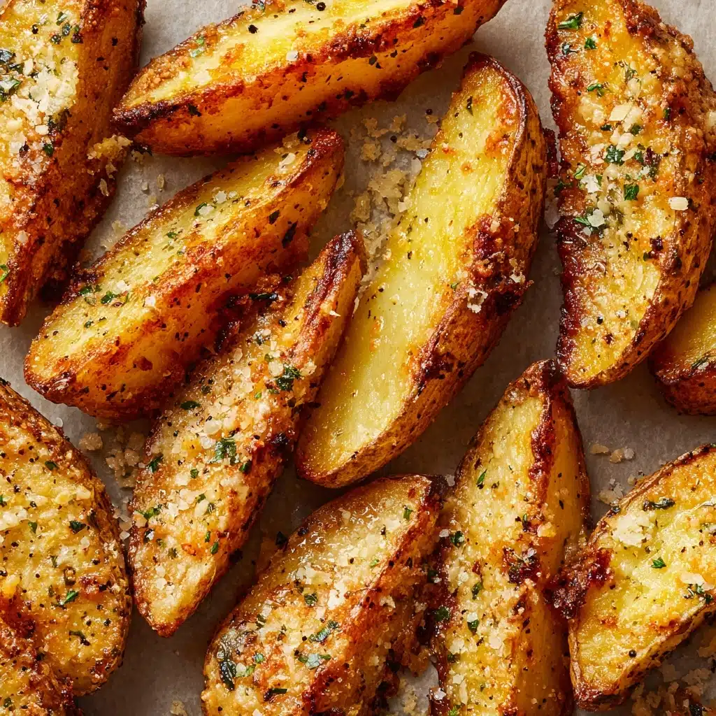 Baked Garlic Parmesan Potato Wedges Recipe - Recipe Image