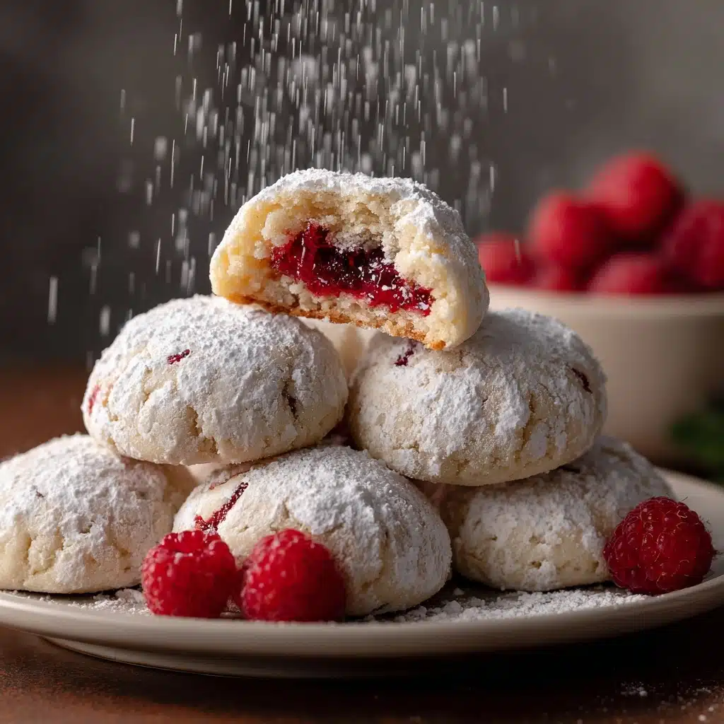Raspberry Filled Almond Snowball Cookies Recipe - Recipe Image