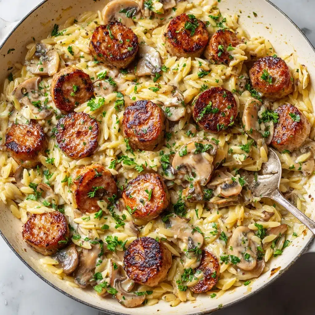 Creamy Chicken Sausage Orzo Recipe - Recipe Image