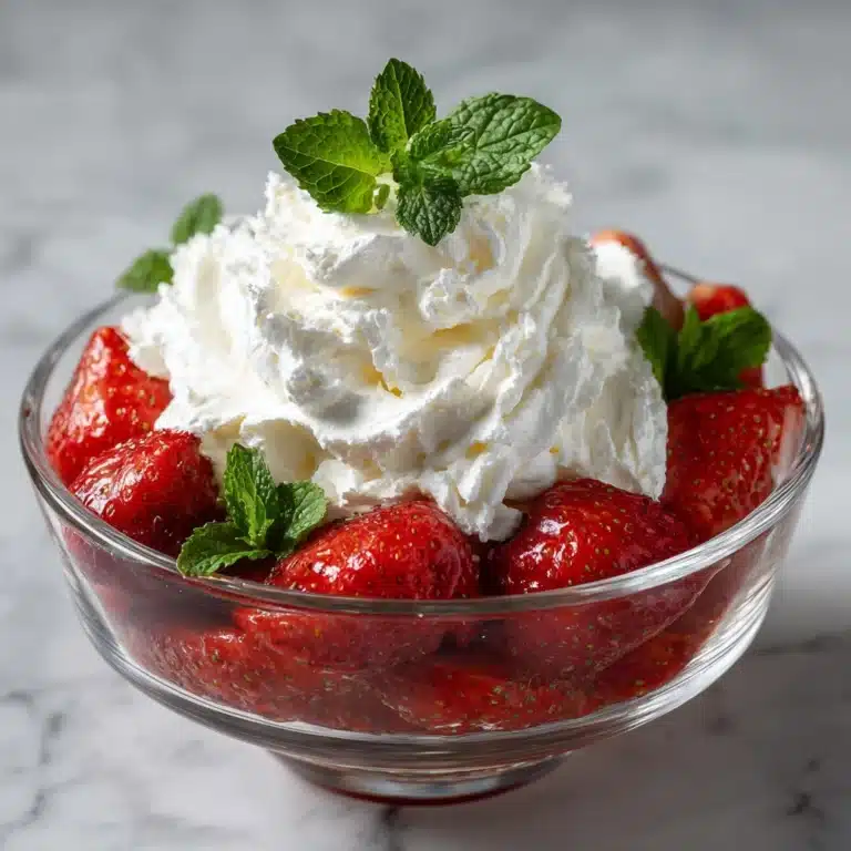 Strawberries with Mint-Infused Cream Recipe