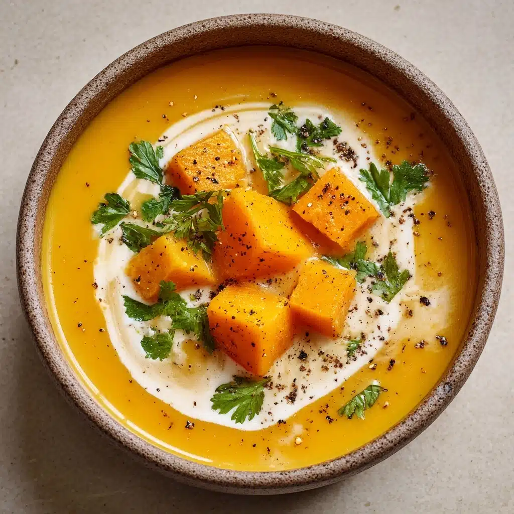 Spicy Butternut Squash Sweet Potato Soup Recipe - Recipe Image