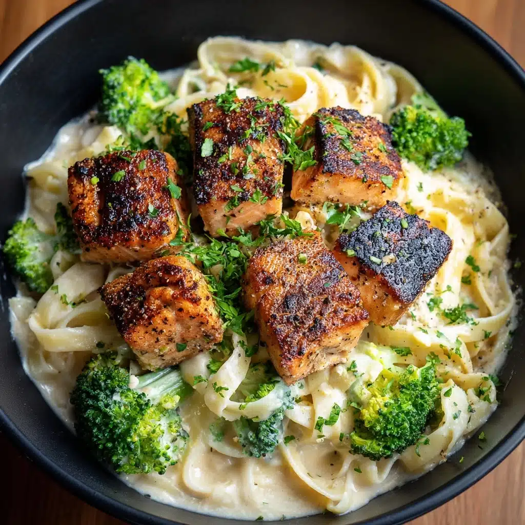 Blackened Salmon and Broccoli Alfredo Recipe