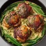 Lemon Garlic Butter Chicken and Green Beans Skillet Recipe