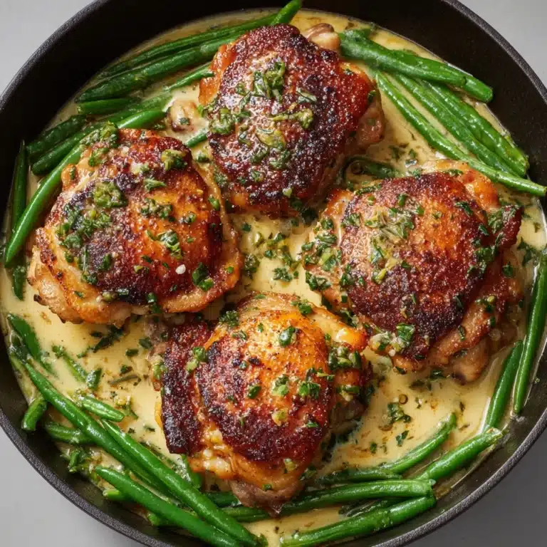 Lemon Garlic Butter Chicken and Green Beans Skillet Recipe