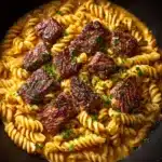 Creamy Cajun Butter Steak Pasta Skillet Recipe