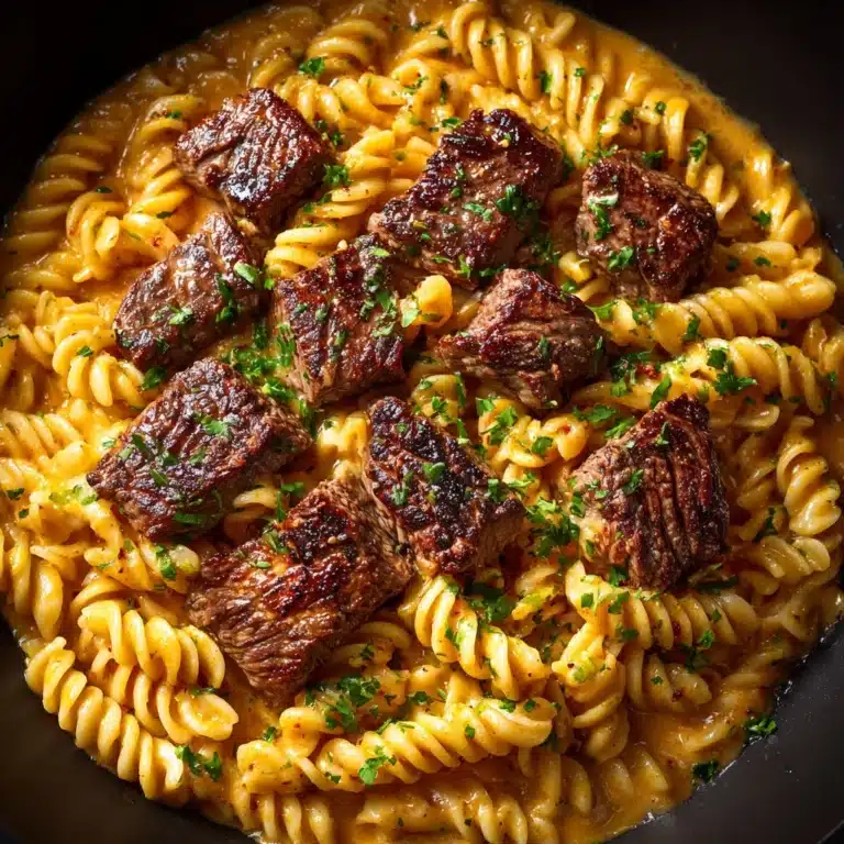 Creamy Cajun Butter Steak Pasta Skillet Recipe