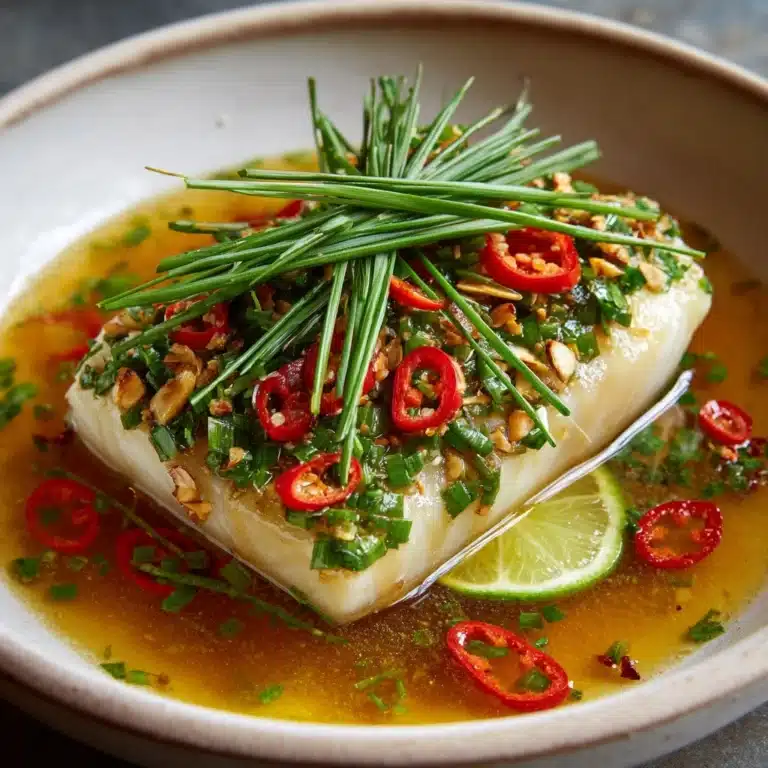 Thai Lime-Garlic Steamed Fish Recipe