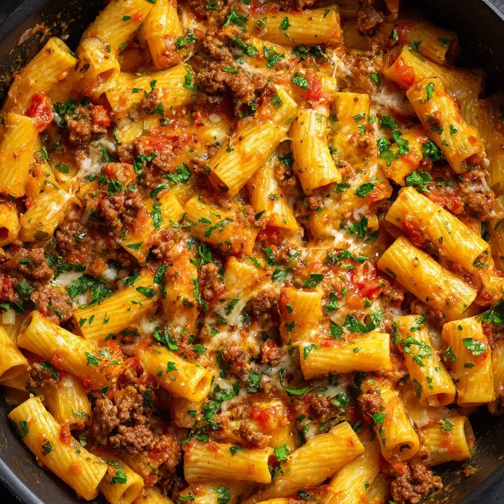 Cheesy Ground Beef Pasta Skillet Recipe