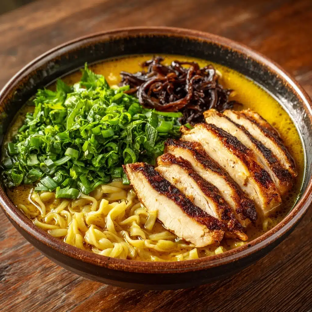 Fiery Chicken Ramen with Creamy Garlic Sauce Recipe