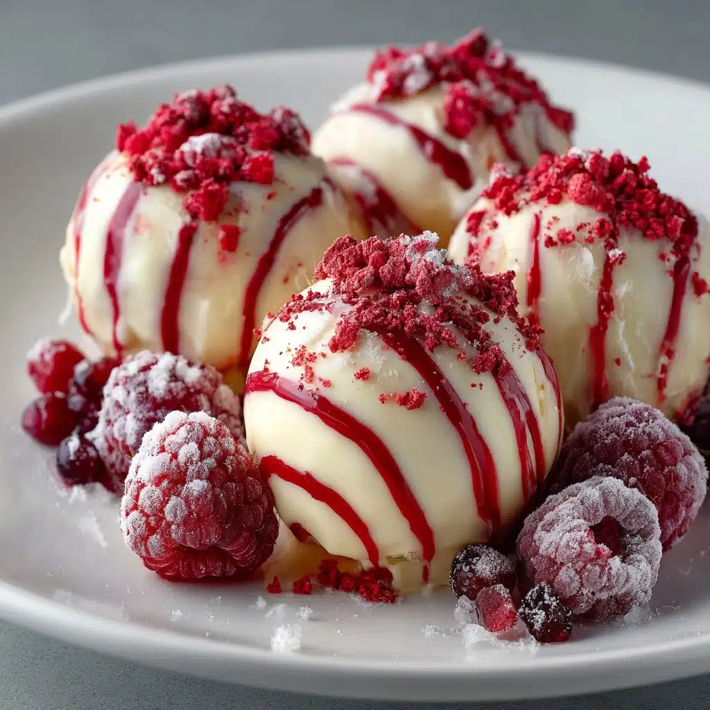 White Chocolate Raspberry Cheesecake Balls Recipe - Recipe Image