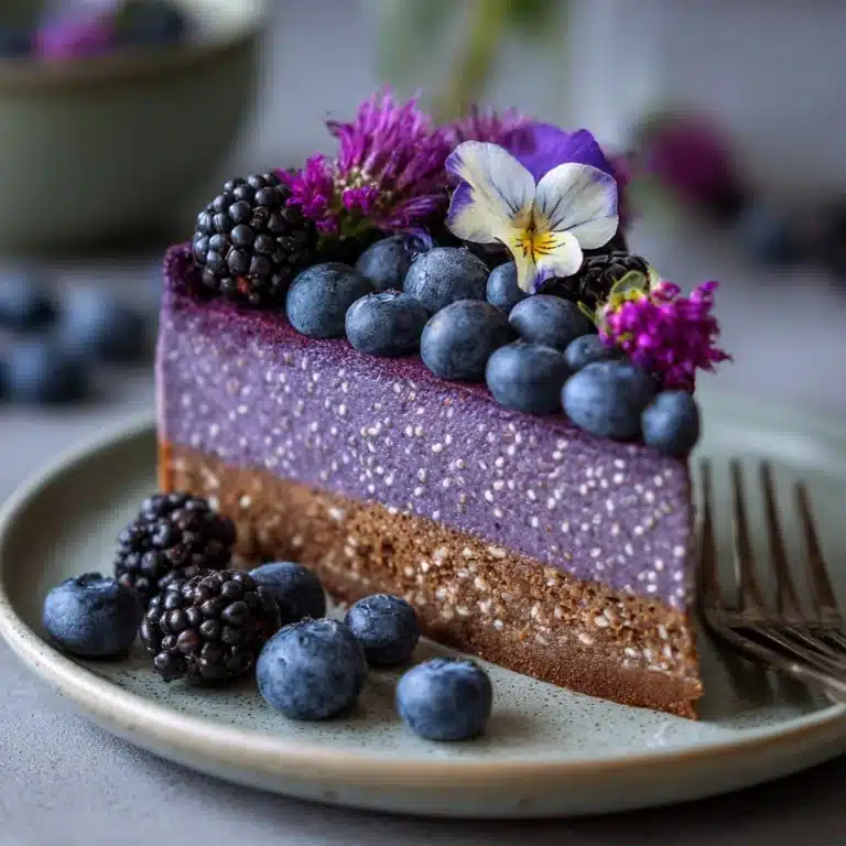 No Bake Plant-Based Vegan Blueberry Chia Seed Pie Recipe